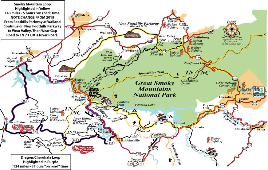 Smoky Mountain Loop Tail Of The Dragon At Deals Gap